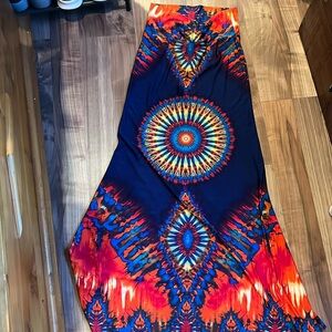 Stillettos maxi skirt tye dye print